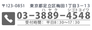 〒123-0851 東京都足立区梅田1丁目3-13